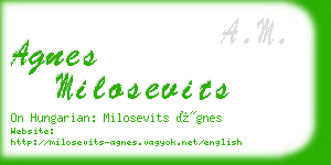 agnes milosevits business card